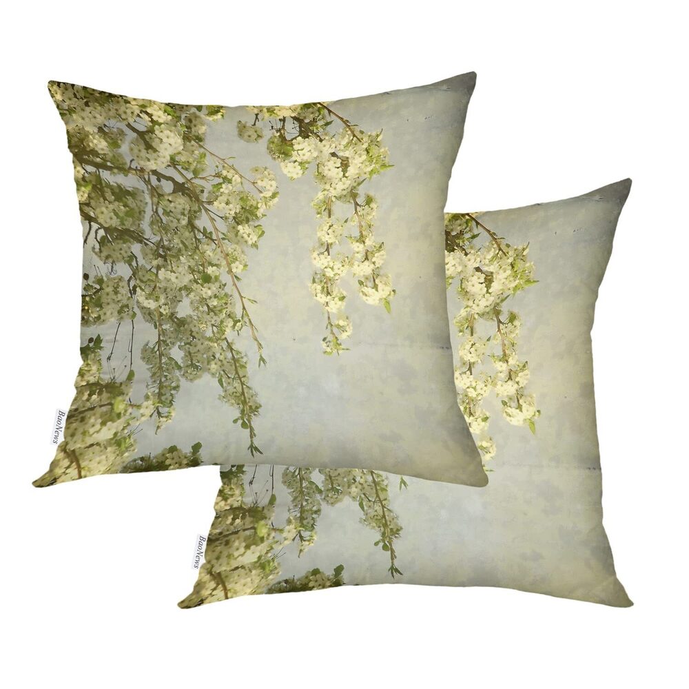3764 Olive Green Rustic Leaf Throw Pillow Covers,Moss Green Spring Flower
